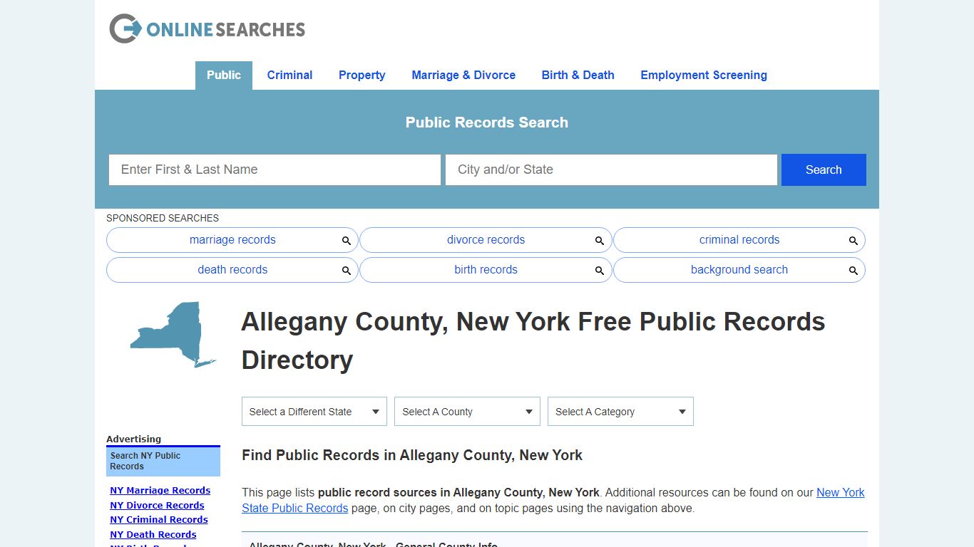 Allegany County, New York Public Records Directory