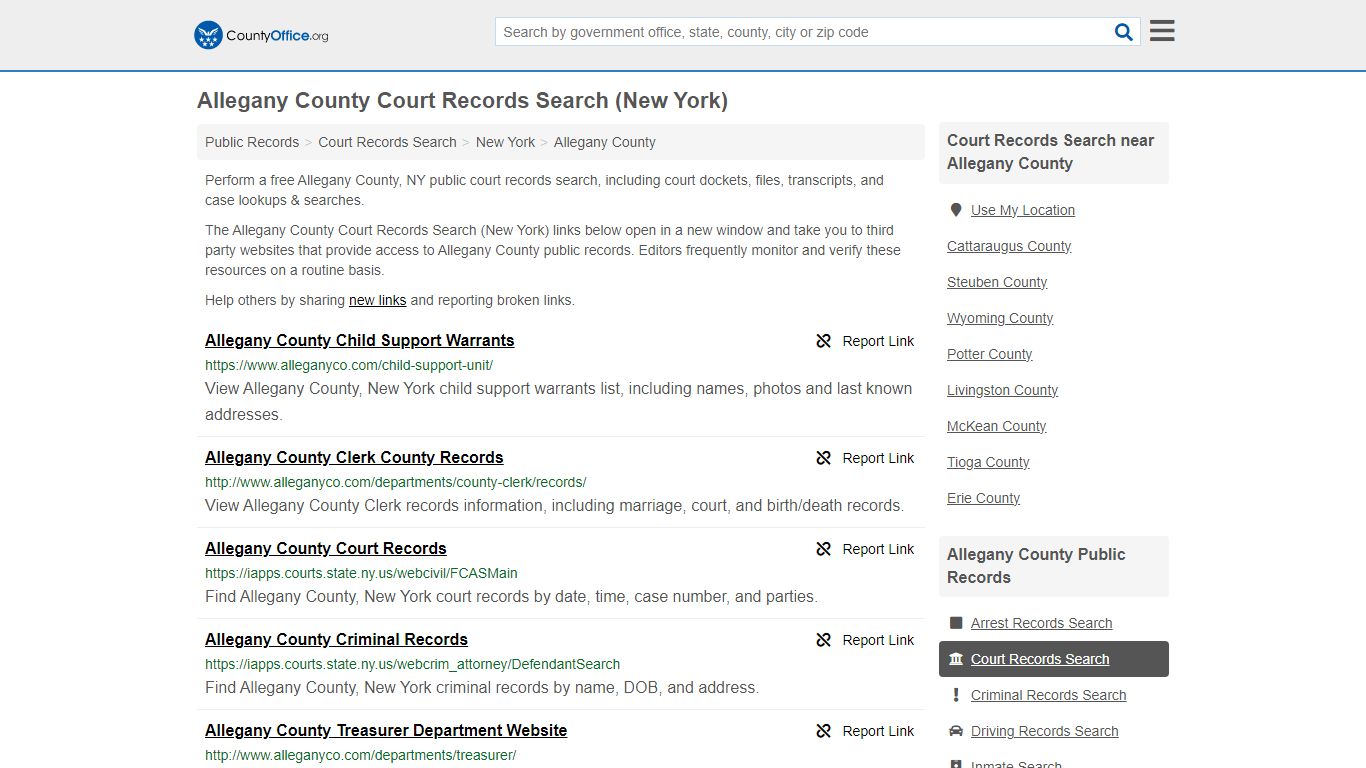 Allegany County Court Records Search (New York) - County Office